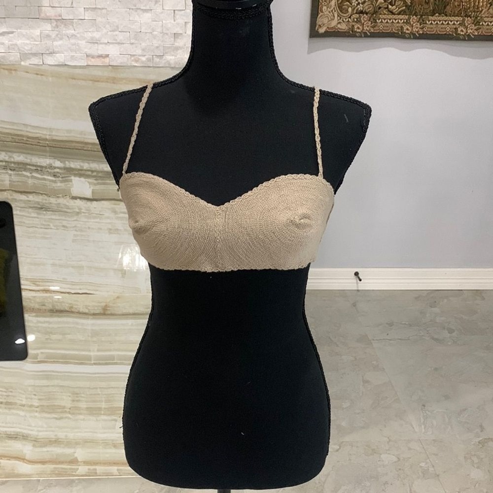 Zara Tan Spaghetti Strap Crop Top. Size M New With Tags